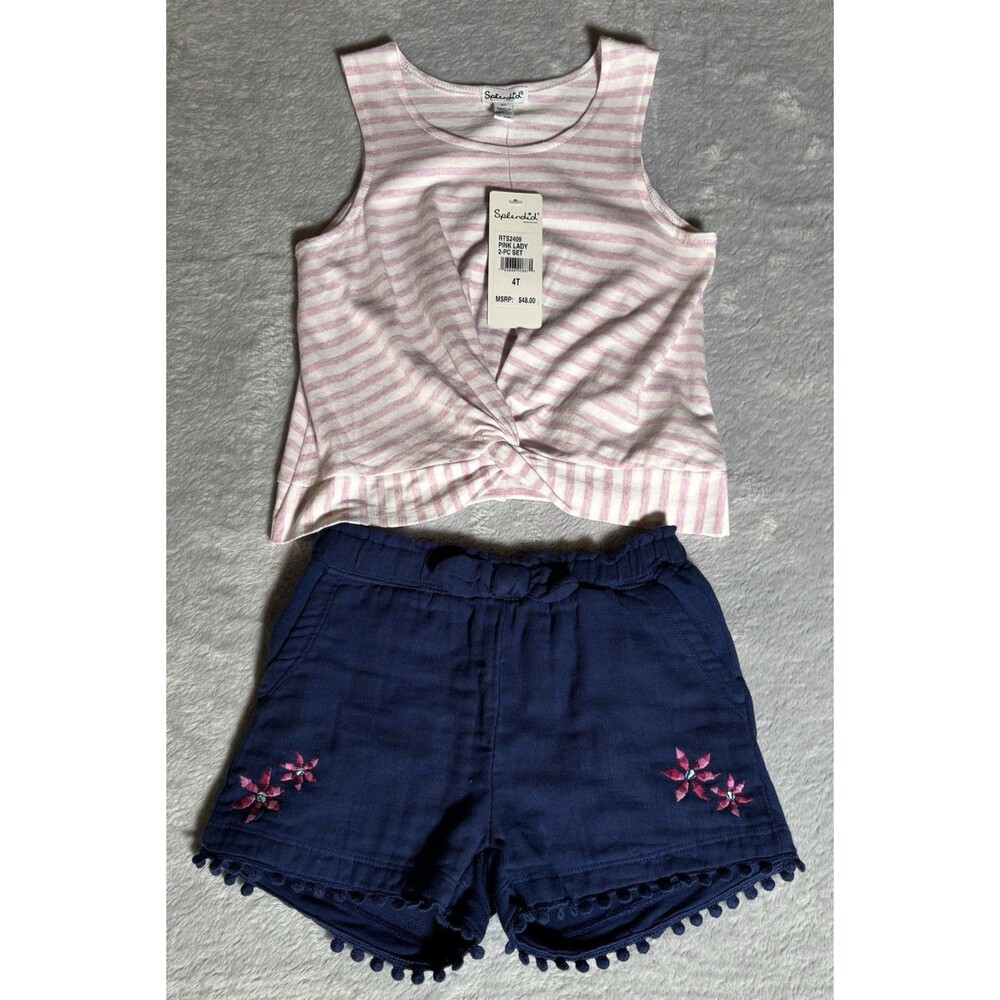 Splendid Girls 4T 2 Piece Set - Shorts and Top Pink Lady $48